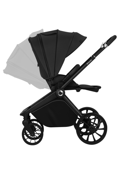Wózek spacerowy wielofunkcyjny, amortyzowany, klamra magnetyczna - Mika Plus Black Onyx - Lionelo