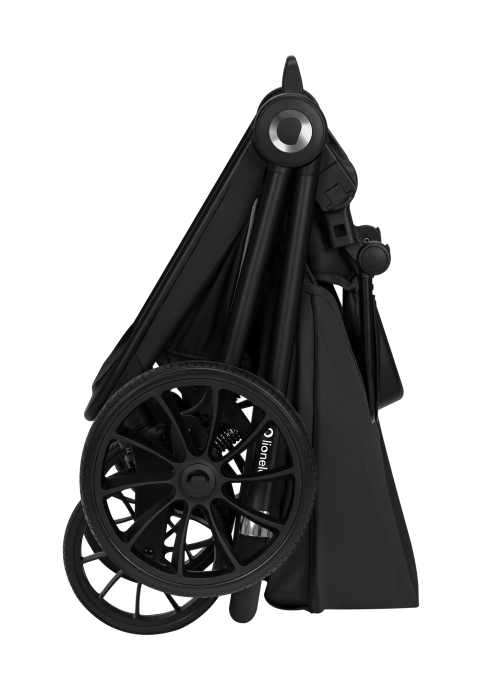 Wózek 2w1, gondola + spacerówka, amortyzowany - Mika Plus Black Onyx - Lionelo