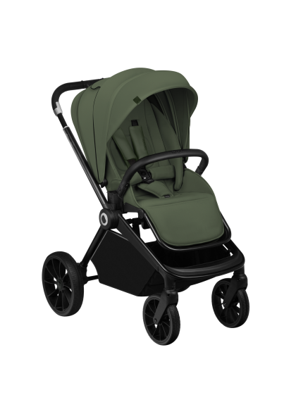 Wózek 2w1, gondola + spacerówka, amortyzowany - Mika Plus Green Olive - Lionelo