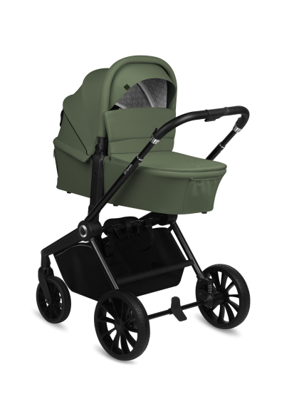 Wózek 2w1, gondola + spacerówka, amortyzowany - Mika Plus Green Olive - Lionelo