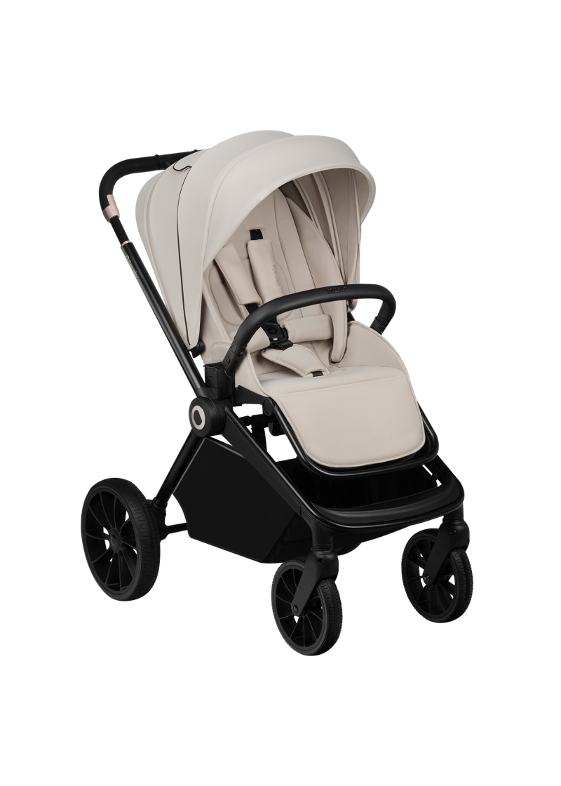 Wózek 2w1, gondola + spacerówka, amortyzowany - Mika Plus Beige Sand - Lionelo