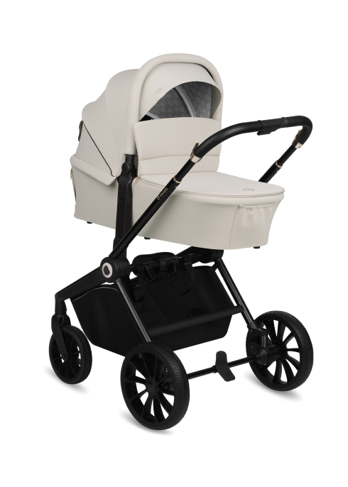 Wózek 2w1, gondola + spacerówka, amortyzowany - Mika Plus Beige Sand - Lionelo