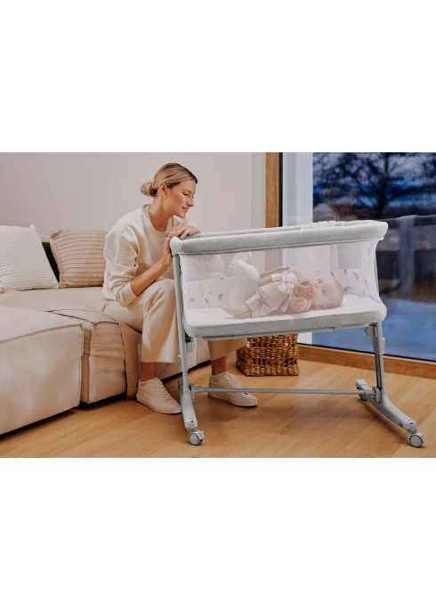 Łóżeczko dostawne 3w1 Lionelo Aurora Beige Taupe - Z funkcją kołyski