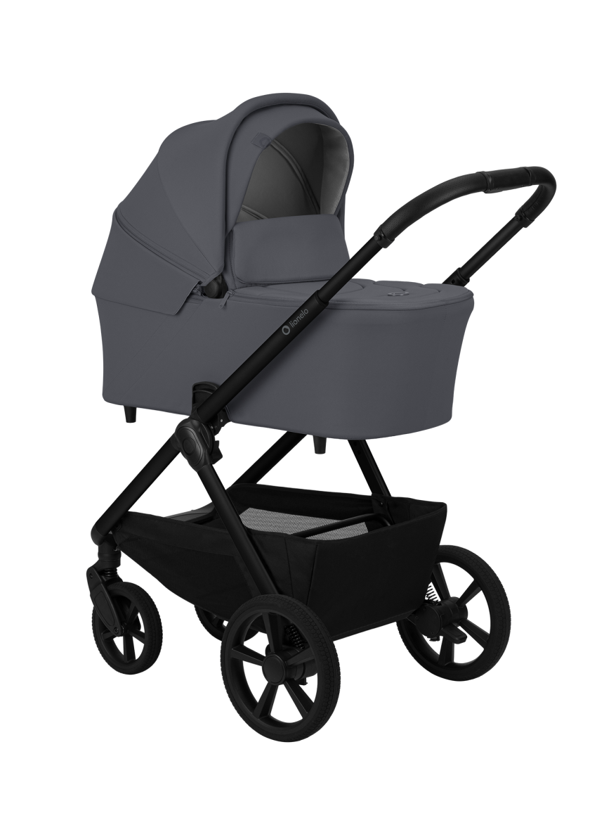 Wózek 3 w 1 i-Size z oddychającym materacem Carmine Grey Stone