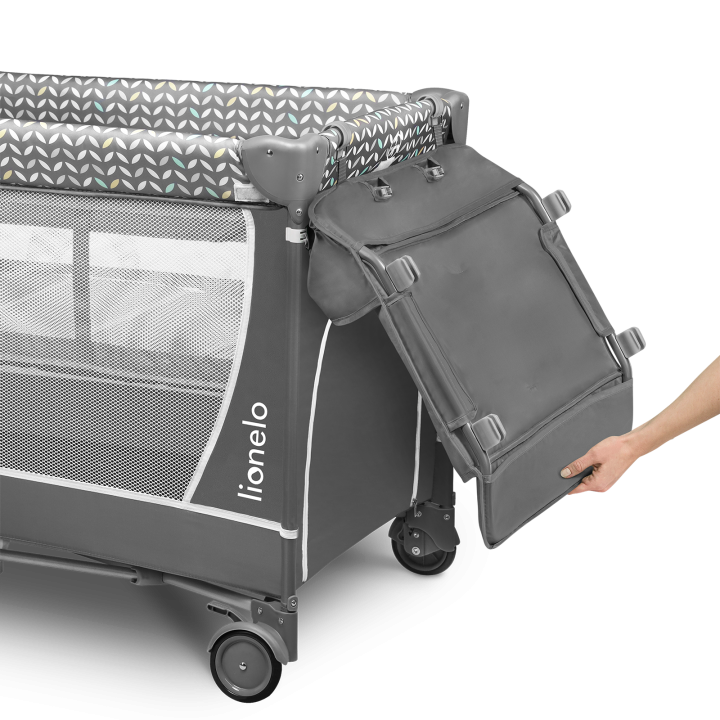 Lionelo Flower Grey Scandi — łóżeczko turystyczne
