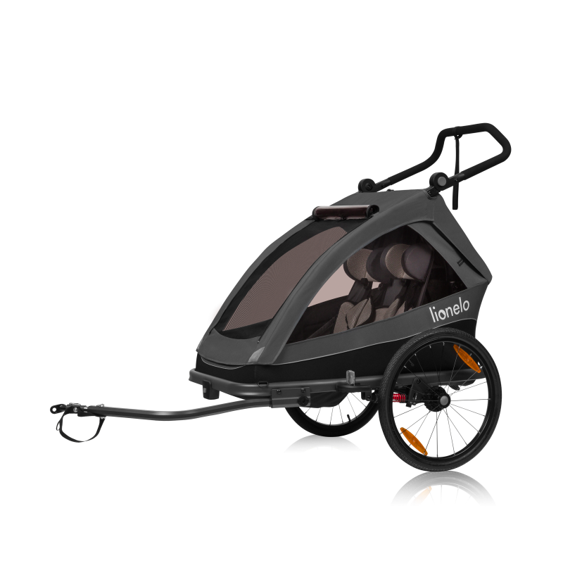 Lionelo Cama Grey Graphite — przyczepka rowerowa z funkcją wózka spacerowego