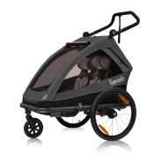 Lionelo Cama Grey Graphite — przyczepka rowerowa z funkcją wózka spacerowego