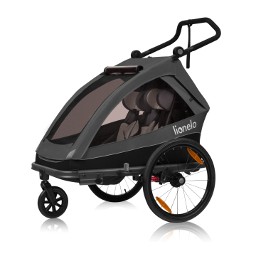 Lionelo Cama Grey Graphite — przyczepka rowerowa z funkcją wózka spacerowego