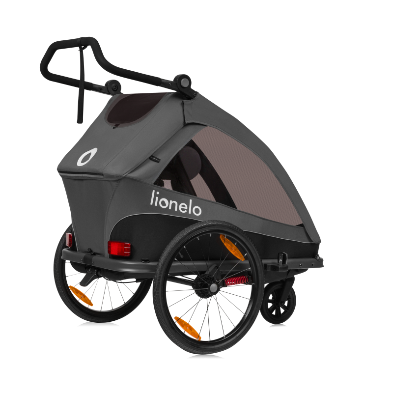 Lionelo Cama Grey Graphite — przyczepka rowerowa z funkcją wózka spacerowego