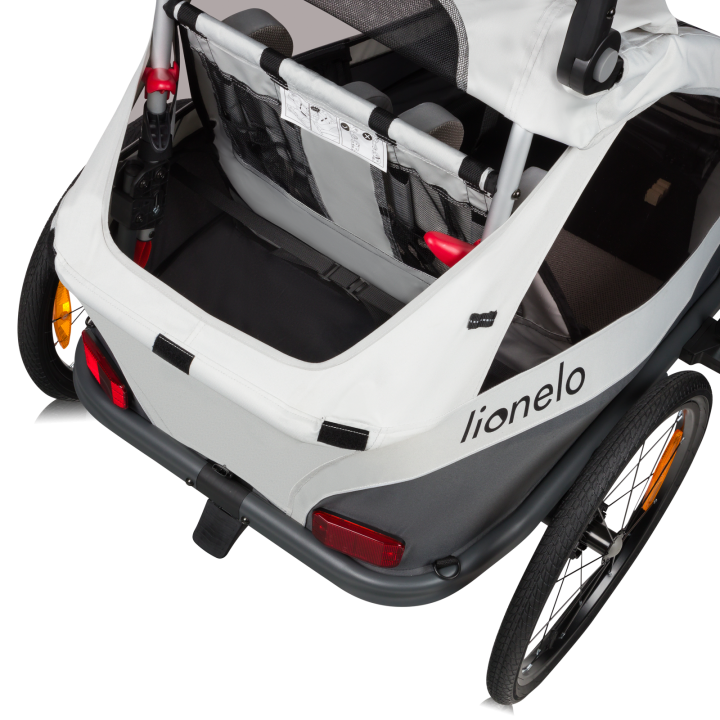 Lionelo Cama Grey Stone — przyczepka rowerowa z funkcją wózka spacerowego