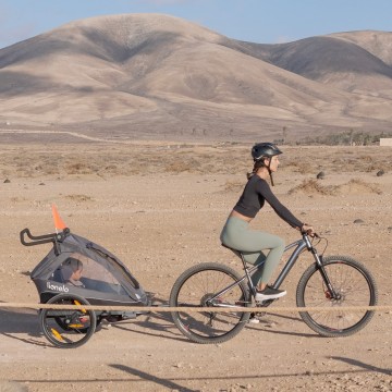 Lionelo Cama Grey Stone — przyczepka rowerowa z funkcją wózka spacerowego