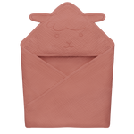 Muslin Hooded Towel Red Coral