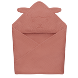 Muslin Hooded Towel Red Coral