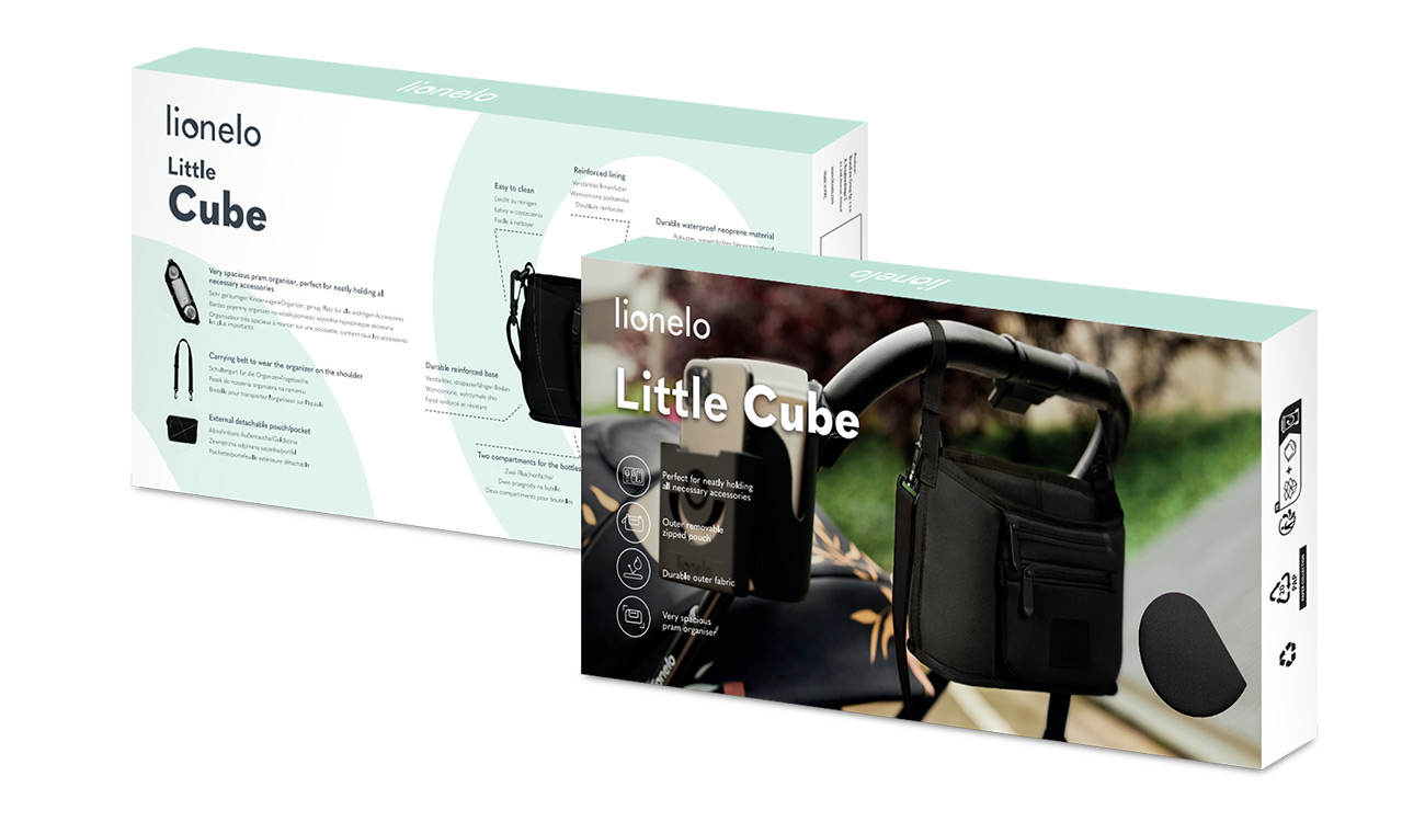 Lionelo Little Cube Black — organizer do wózka