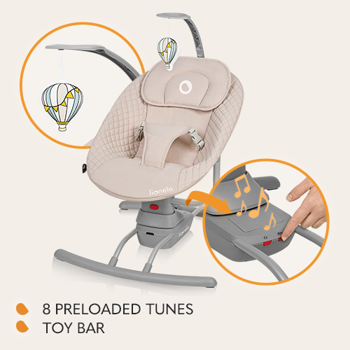 Lionelo Rio Beige Latte — Bouncer - rocker