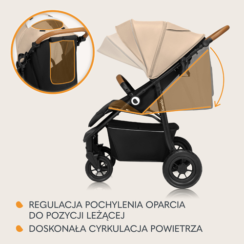 Lionelo Natt Beige Sand — Wózek spacerowy