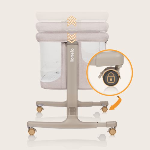 Lionelo Aurora Beige Capiccino — Łóżeczko dostawne 3w1
