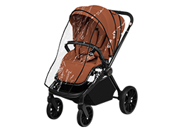 wózek spacerowy z folią przeciwdeszczową